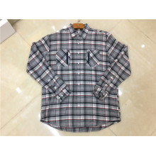 Men Cotton Double-Pocket Checkered Shirts